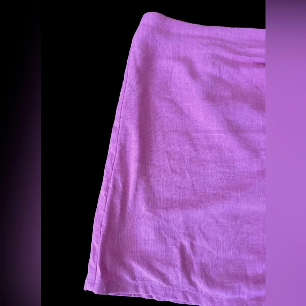 Pink Lily You’re In Luck linen/cottn feel lined skort w sd tie SZ L  Barbiecore